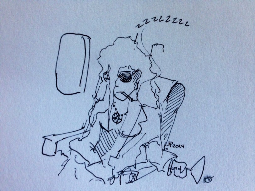 Our new exchange student on her Lufthansa flight. 