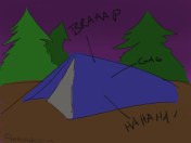 Coffin tent, or methane trap depending on how the cowboy stew turned out. 